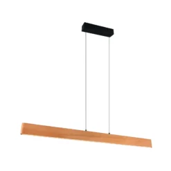 LED-Pendellampe Edgewood, Länge 150 cm, holzfarben Holz, CCT