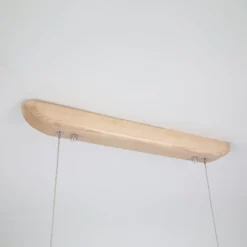 LED-Pendellampe Kenzie, Länge 120 cm, hellbraun, Holz CCT
