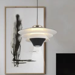 LED-Pendellampe Manley, schwarz/weiß, Ø 22 cm, Metall