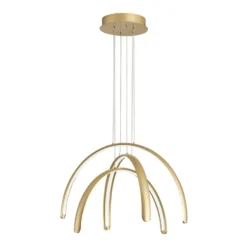 LED-Pendellampe Megan, Länge 60 cm, goldfarben, 3-flg.