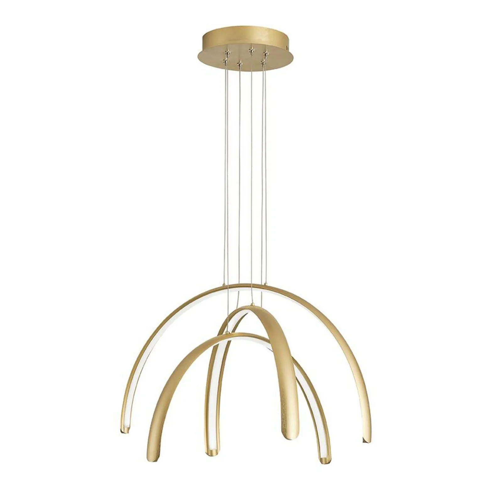 LED-Pendellampe Megan, Länge 60 cm, goldfarben, 3-flg.