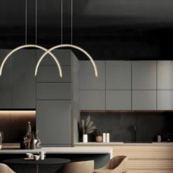 LED-Pendellampe Megan, Länge 95 cm, goldfarben, 2-flg.