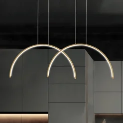 LED-Pendellampe Megan, Länge 95 cm, goldfarben, 2-flg.