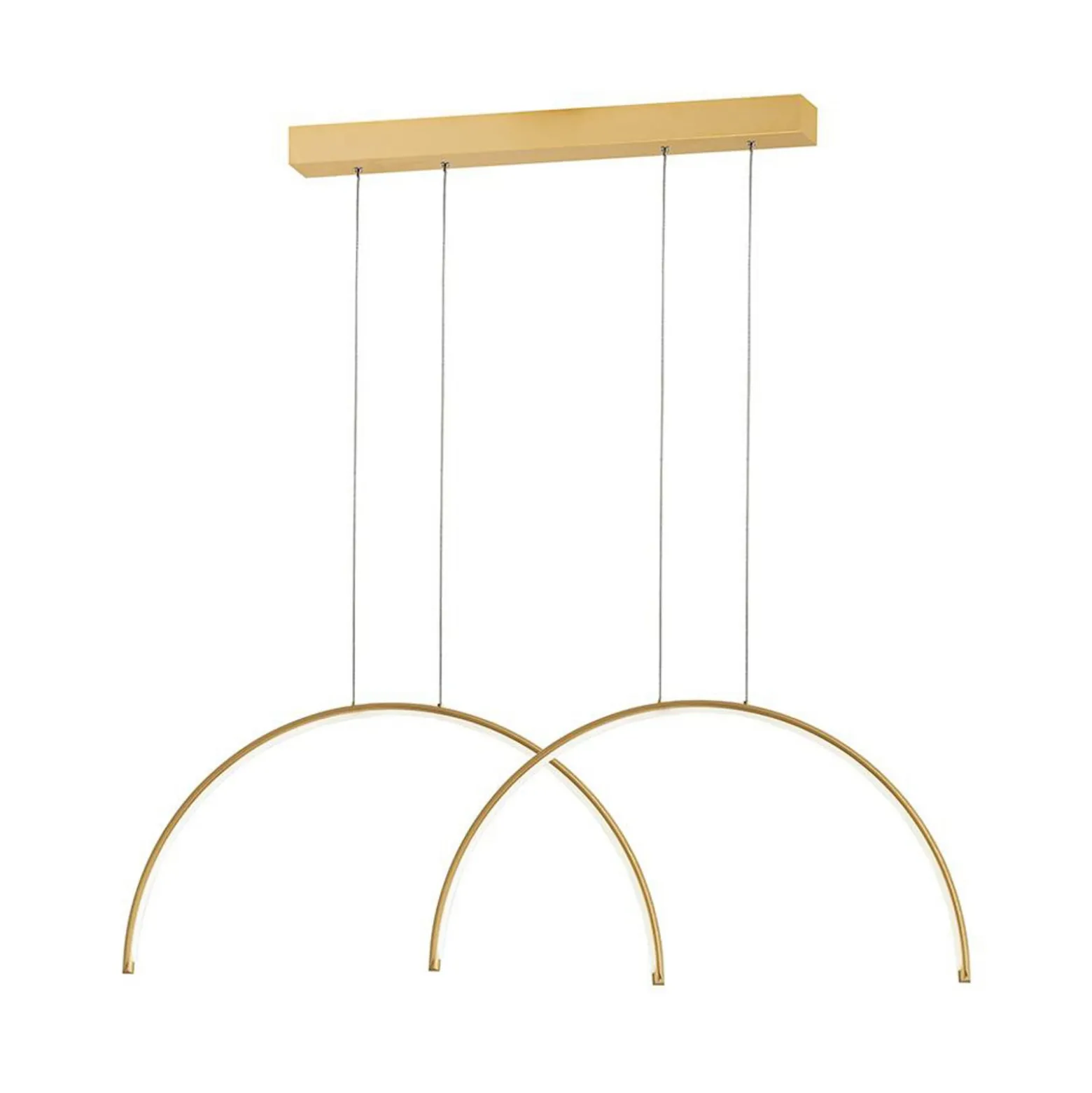 LED-Pendellampe Megan, Länge 95 cm, goldfarben, 2-flg.