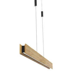 LED-Pendellampe Mexico Länge 114 cm eichefarben Holz, 2-flg.