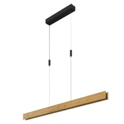 LED-Pendellampe Mexico Länge 114 cm eichefarben Holz, 2-flg.