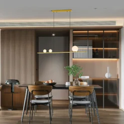 LED-Pendellampe Mila, goldfarben, Länge 120 cm, 3-flg.