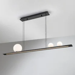 LED-Pendellampe Mila, schwarz, Länge 120 cm, Metall