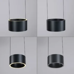 LED-Pendellampe PURE Clipse, grau, Ø 20 cm CCT Dimmer 2-flg