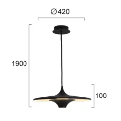 LED-Pendellampe Rene, schwarz, Ø 42 cm, Metall
