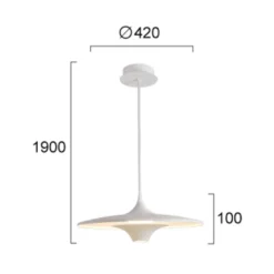 LED-Pendellampe Rene, weiß, Ø 42 cm, Metall