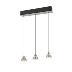 LED-Pendellampe Romeo Länge 55 cm nickelfarben Metall 3-flg.