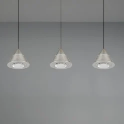 LED-Pendellampe Romeo Länge 55 cm nickelfarben Metall 3-flg.
