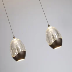 LED-Pendellampe Seeds, cremefarben, Länge 75 cm, Glas 4-flg.