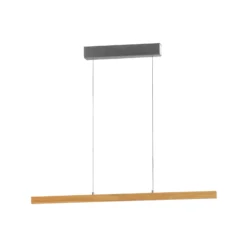 LED-Pendellampe Shine-Wood, Länge 105 cm, Eiche/nickelfarben