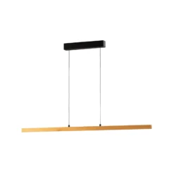 LED-Pendellampe Shine-Wood, Länge 141 cm, Eiche/schwarz CCT