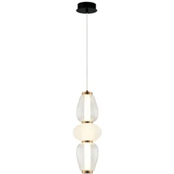 LED-Pendellampe Shiny, Ø 16 cm, klar/weiß, Glas