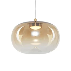 LED-Pendellampe Vaso, amberfarben, Ø 18 cm, Glas