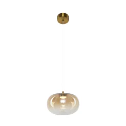 LED-Pendellampe Vaso, amberfarben, Ø 18 cm, Glas