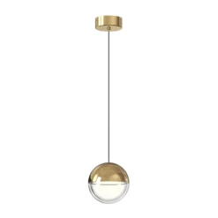LED-Pendellampe Zirea, goldfarben, Ø 12 cm, Metall