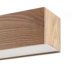LED-Pendelleuchte Ash mit Schirm aus hellem Holz