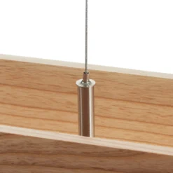 LED-Pendelleuchte Ash mit Schirm aus hellem Holz