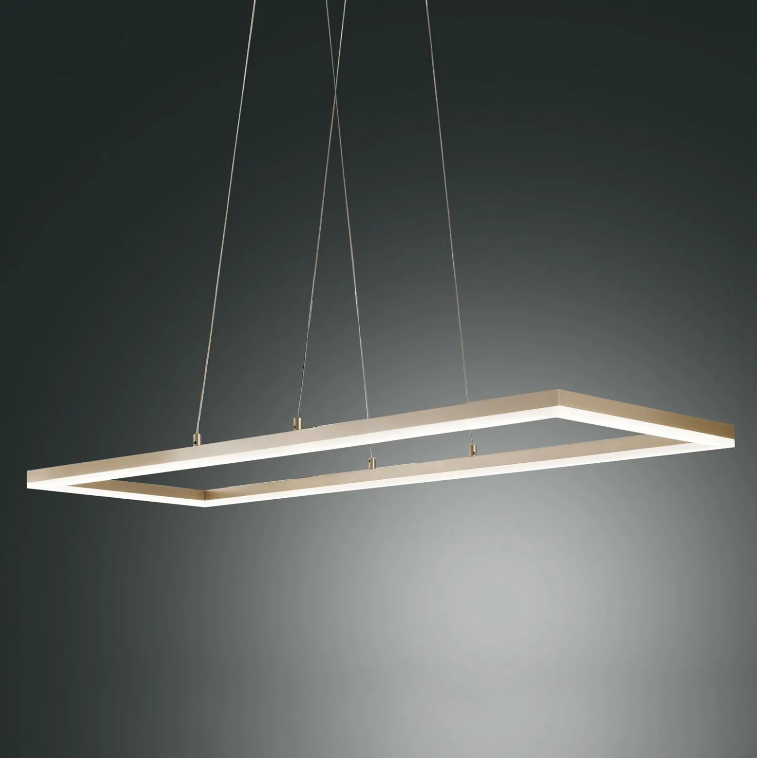LED-Pendelleuchte Bard, 92x32cm in Mattgold-Finish
