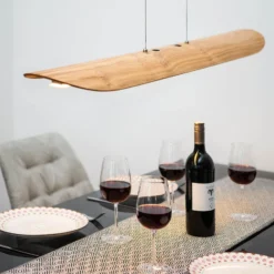 LED-Pendelleuchte Colombia XL, Asteiche natur