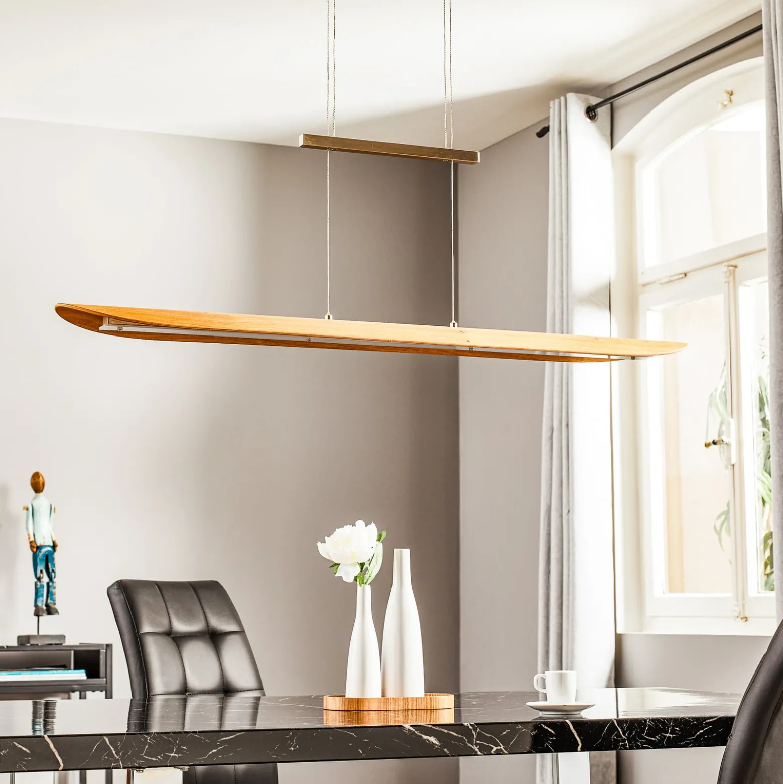 LED-Pendelleuchte Colombia XL, Eiche natur