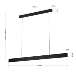 LED-Pendelleuchte Gideon, Up- & Downlight, schwarz