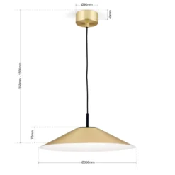 LED-Pendelleuchte Gourmet, Schirm messing-matt