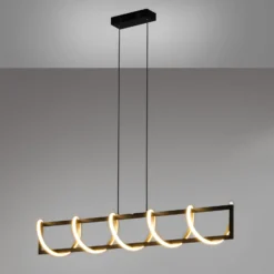 LED-Pendelleuchte Gwen, schwarz/gold, Metall, CCT, dimmbar