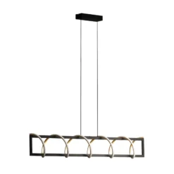 LED-Pendelleuchte Gwen, schwarz/gold, Metall, CCT, dimmbar