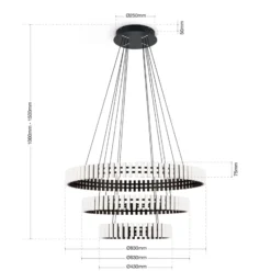 LED-Pendelleuchte Mansion, dimmbar