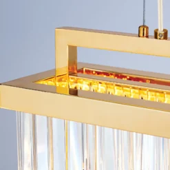 LED-Pendelleuchte Prism, länglich, gold