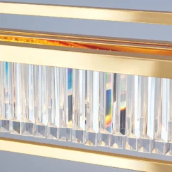 LED-Pendelleuchte Prism, länglich, gold