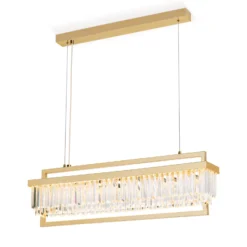 LED-Pendelleuchte Prism, länglich, gold