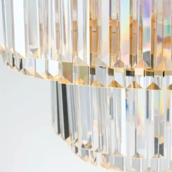 LED-Pendelleuchte Prism, rund, Ø 55 cm, gold