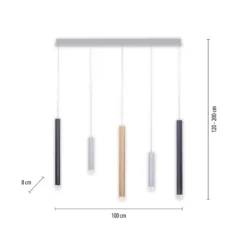 LED-Pendelleuchte PURE Gemin, bunt, 5-flammig
