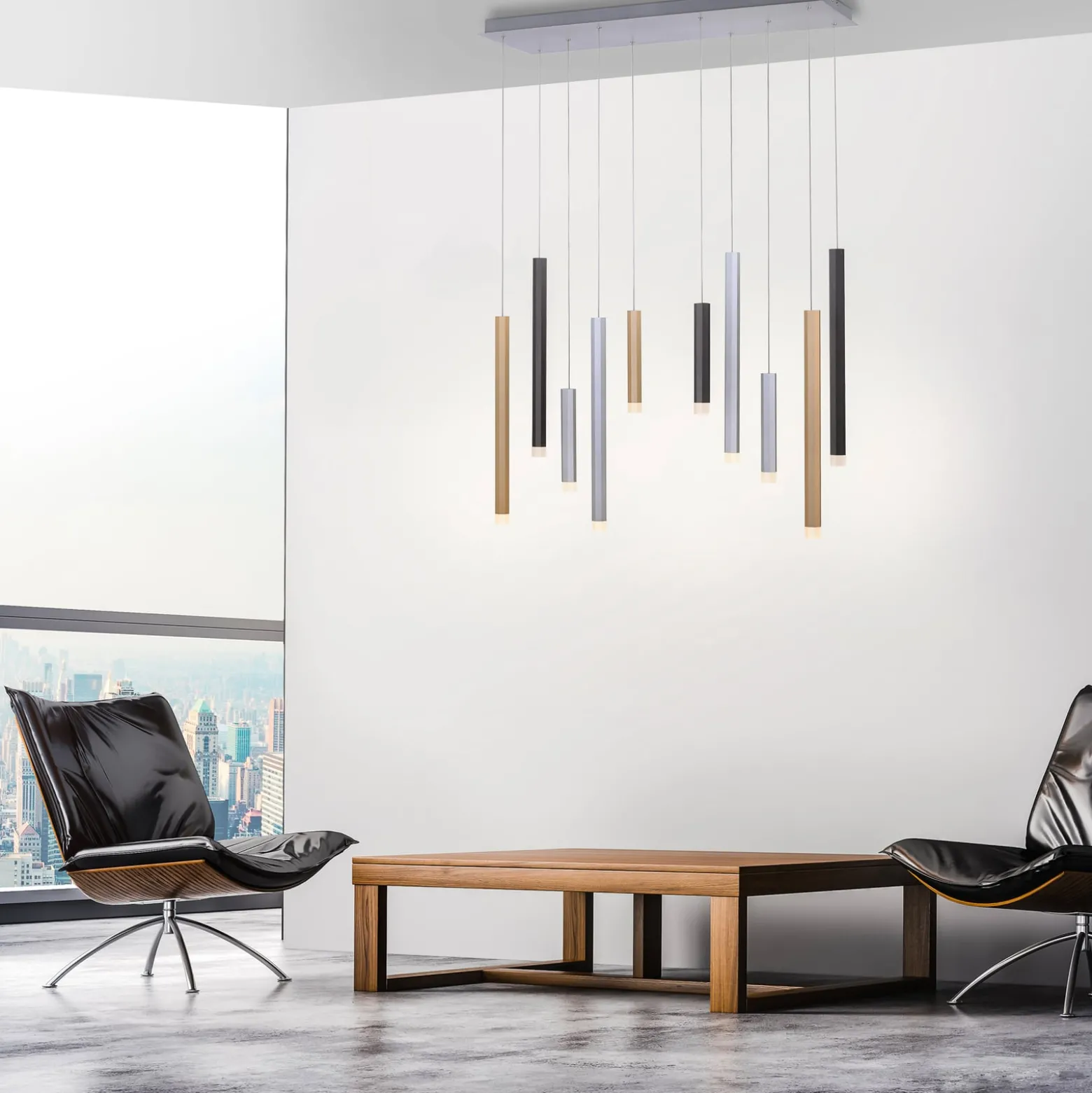 LED-Pendelleuchte PURE Gemin, bunt, 10-flammig