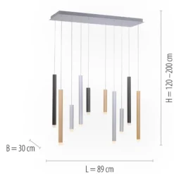 LED-Pendelleuchte PURE Gemin, bunt, 10-flammig