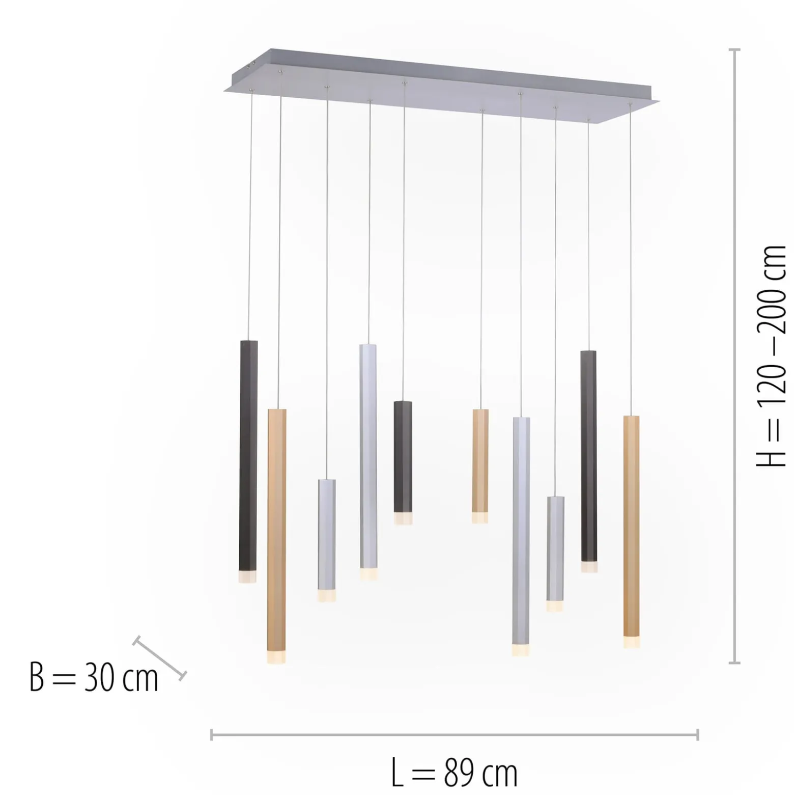 LED-Pendelleuchte PURE Gemin, bunt, 10-flammig