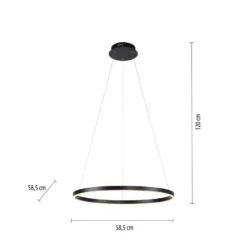 LED-Pendelleuchte Ritus, Ø 58,5cm, anthrazit