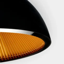 LEDS-C4 Hängeleuchte Umbrella, schwarz-gold, Stahl, Ø 100 cm