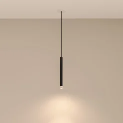 LEDS-C4 LED-Einbaupendel Candle, schwarz, 1-fl., Aluminium