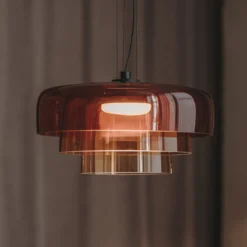 LEDS-C4 LED-Pendelleuchte Levels, 3-fach, bernsteinfarben