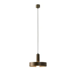 LEDS-C4 Pendellampe Keops 1, braun matt, Ø 28 cm, Aluminium