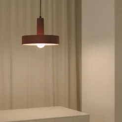LEDS-C4 Pendellampe Keops 1, terracotta matt, Ø 28 cm, Alu