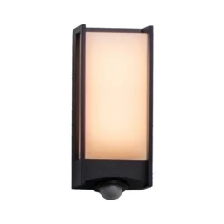 LED-Sensor-Außenwandlampe QUBO, dunkelgrau, Höhe 27 cm, IP54