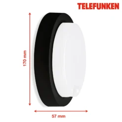 LED-Sensor-Außenwandleuchte Dortmund Ø17cm schwarz